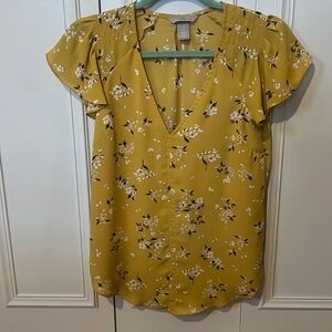 Women’s yellow floral H&M 2 Blouse